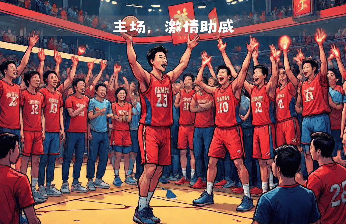 篮球比赛现场气氛热烈，球迷呐喊助威